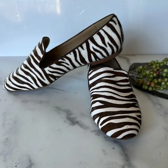 Ann Taylor Zebra calf hair Loafers - Picture 2 of 8